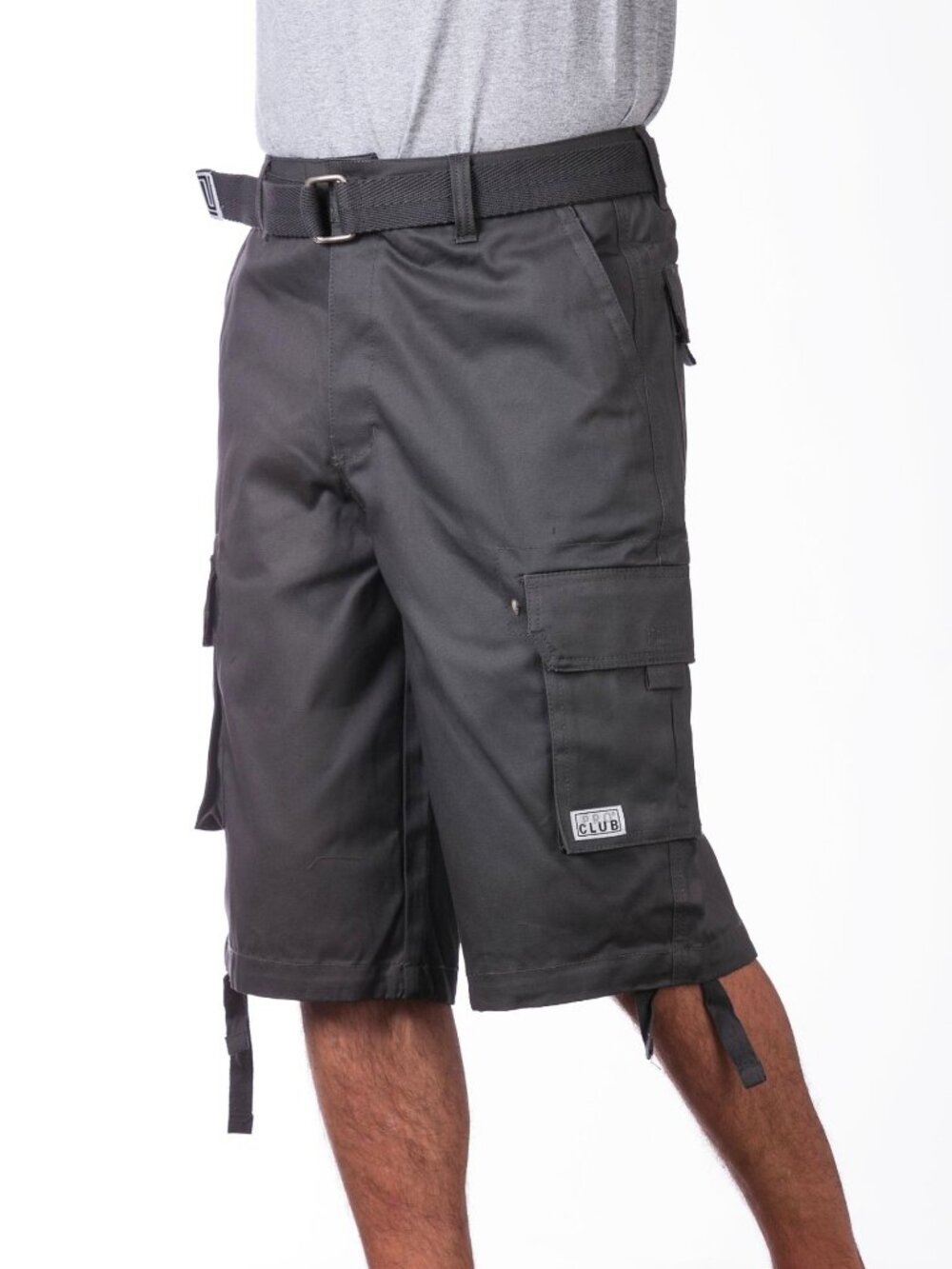 [NEW] MEN'S PRO CLUB COTTON TWILL CARGO SHORTS WITH BELT MENS SIZE 48